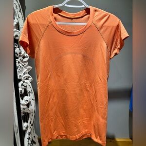 lululemon athletica Orange Short Sleeve Tee